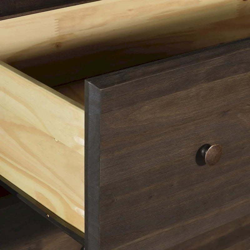 Commode en bois massif de style Shaker à 6 tiroirs, finition grain Wood Furniture