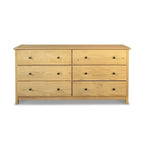 Commode en bois massif de style Shaker à 6 tiroirs, finition grain Wood Furniture