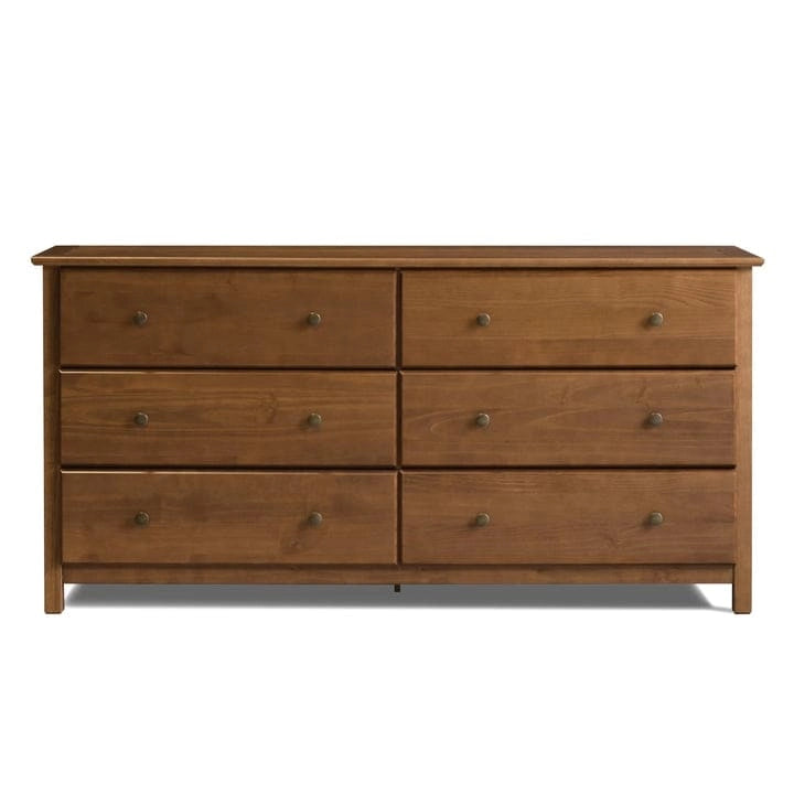 Commode en bois massif de style Shaker à 6 tiroirs, finition grain Wood Furniture