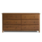 Commode en bois massif de style Shaker à 6 tiroirs, finition grain Wood Furniture