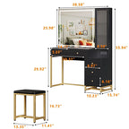 Ensemble coiffeuse avec miroir lumineux et station de recharge, coiffeuse avec miroir extra large, blanc