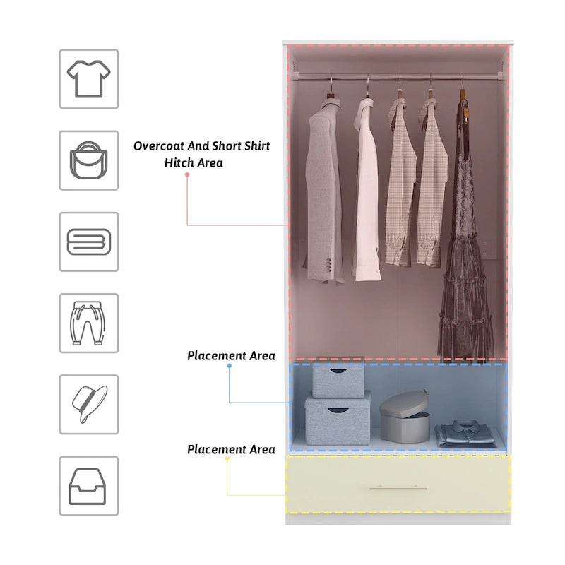 Armoire-penderie 31,5 cm (largeur) x 66,9 cm (hauteur) pour chambre à coucher - Économies
