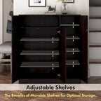 Meuble à chaussures moderne DH BASIC 32 pouces pour 20 paires avec étagère réglable et poignée en métal