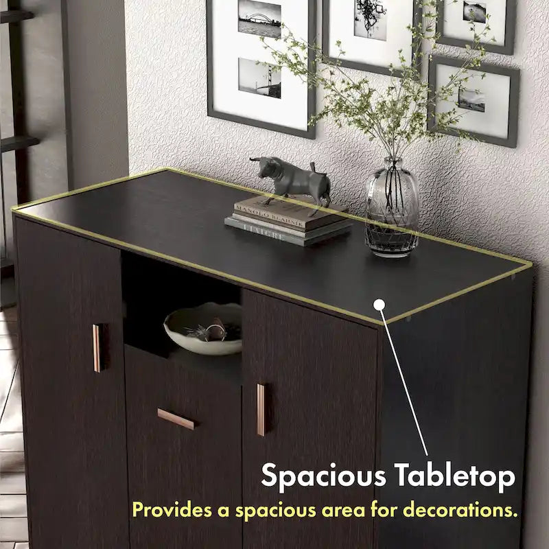 Meuble à chaussures moderne DH BASIC 32 pouces pour 20 paires avec étagère réglable et poignée en métal