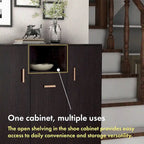 Meuble à chaussures moderne DH BASIC 32 pouces pour 20 paires avec étagère réglable et poignée en métal