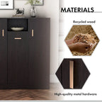 Meuble à chaussures moderne DH BASIC 32 pouces pour 20 paires avec étagère réglable et poignée en métal