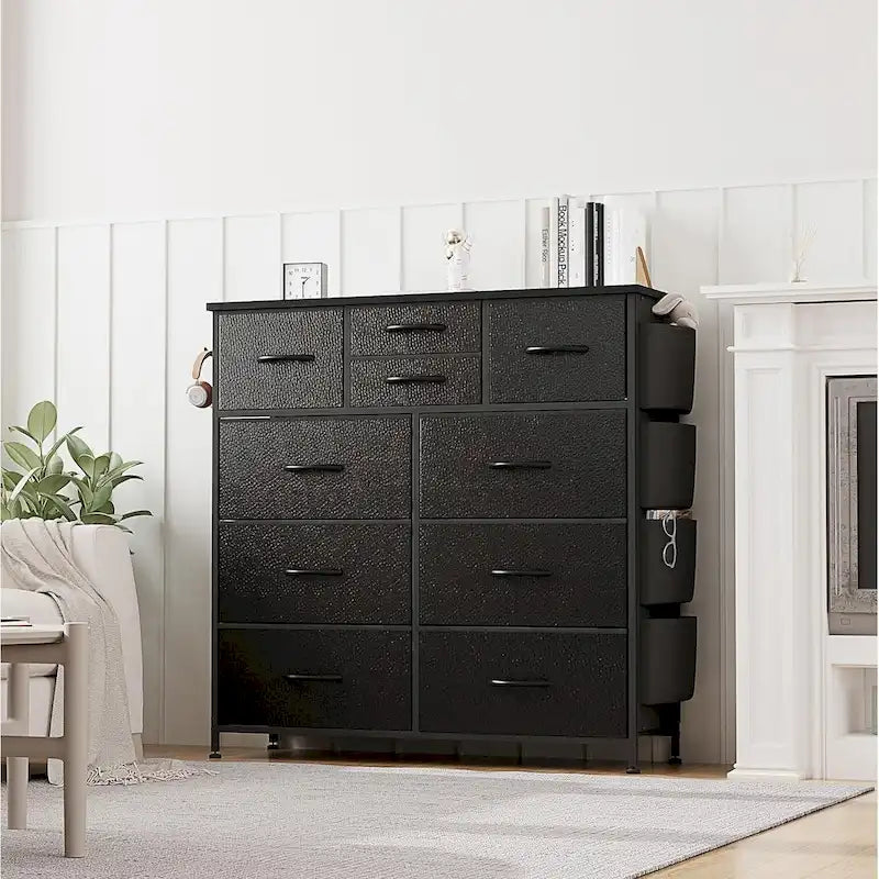 Commode à 10 tiroirs en tissu, tour de rangement pour chambre à coucher