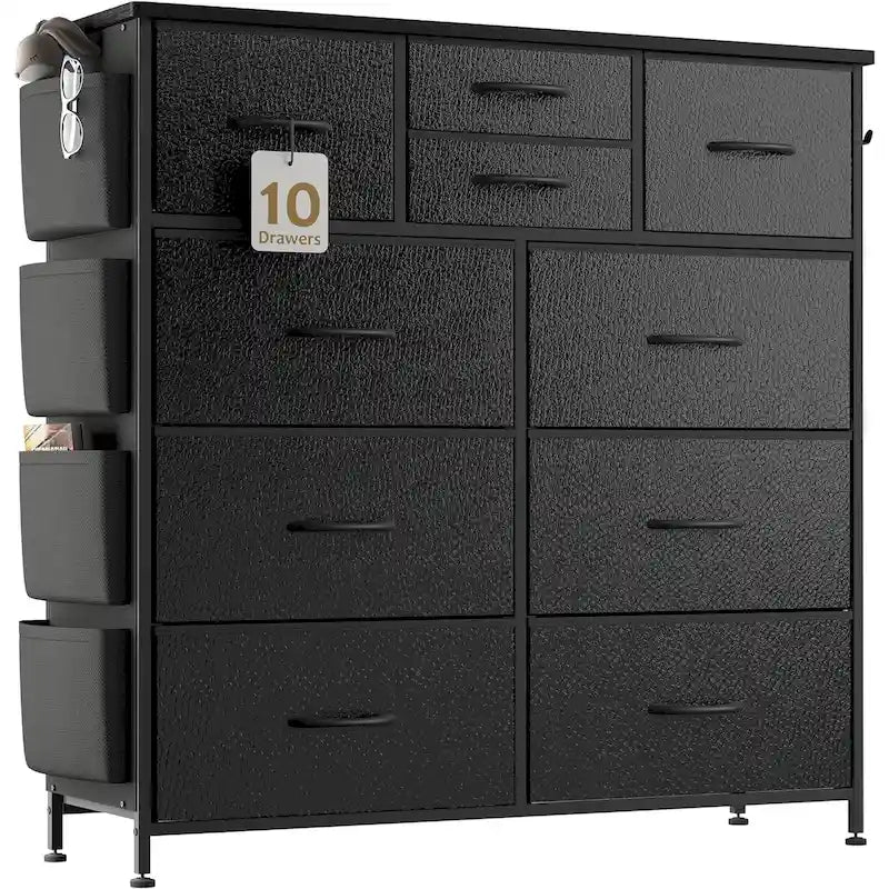 Commode à 10 tiroirs en tissu, tour de rangement pour chambre à coucher