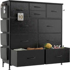 Commode à 10 tiroirs en tissu, tour de rangement pour chambre à coucher