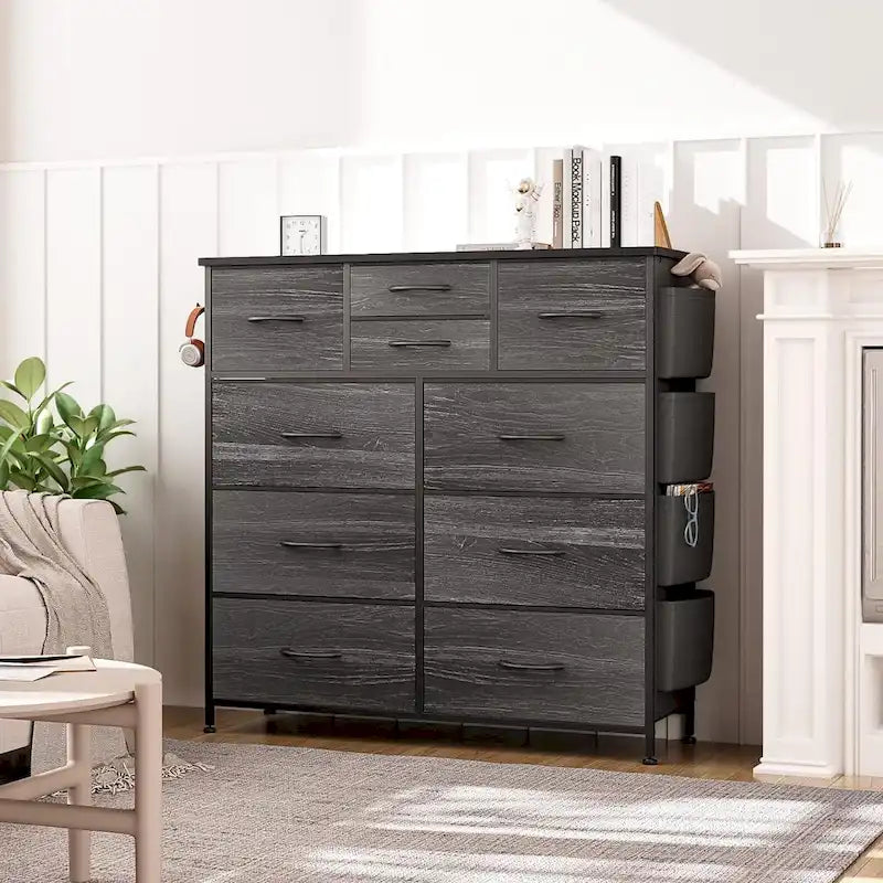 Commode à 10 tiroirs en tissu, tour de rangement pour chambre à coucher