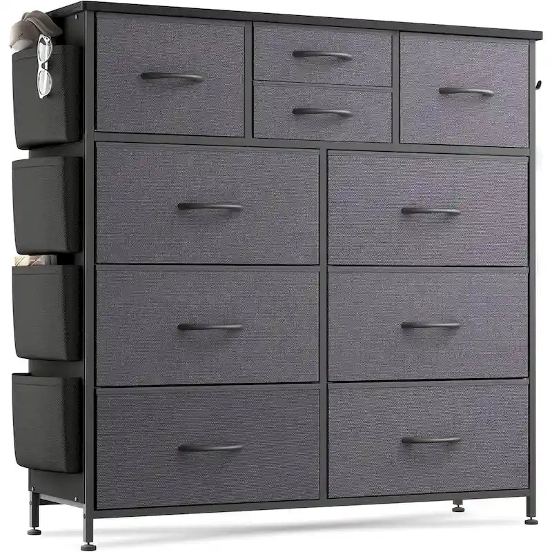 Commode à 10 tiroirs en tissu, tour de rangement pour chambre à coucher