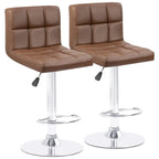 Tabourets de bar pivotants sans accoudoirs, réglables, en cuir PU, lot de 2
