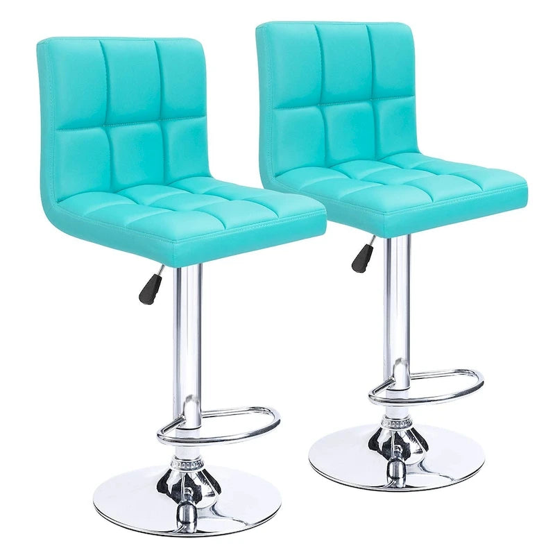 Tabourets de bar pivotants sans accoudoirs, réglables, en cuir PU, lot de 2