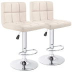 Tabourets de bar pivotants sans accoudoirs, réglables, en cuir PU, lot de 2