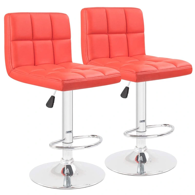 Tabourets de bar pivotants sans accoudoirs, réglables, en cuir PU, lot de 2