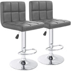 Tabourets de bar pivotants sans accoudoirs, réglables, en cuir PU, lot de 2
