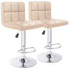 Tabourets de bar pivotants sans accoudoirs, réglables, en cuir PU, lot de 2