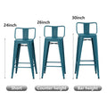 Metal Bar Stools Set of 4,Bar Stool with Low Back for Indoor/Outdoor Barstools