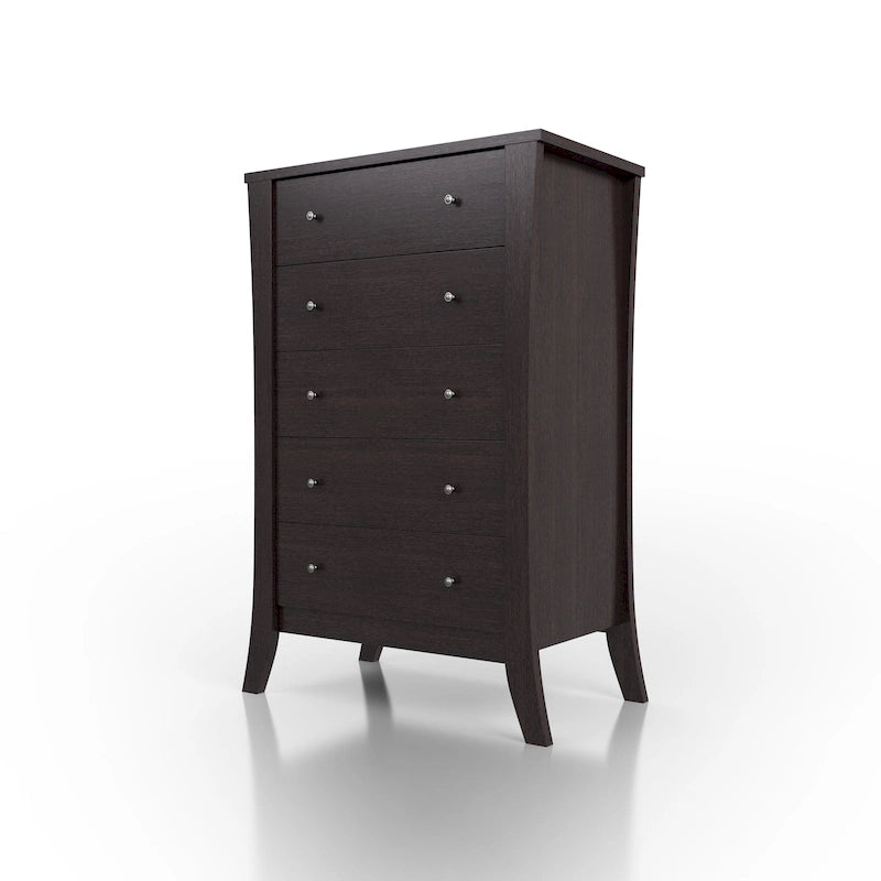 Commode verticale Vem Transitional Espresso à 5 tiroirs de Furniture of America