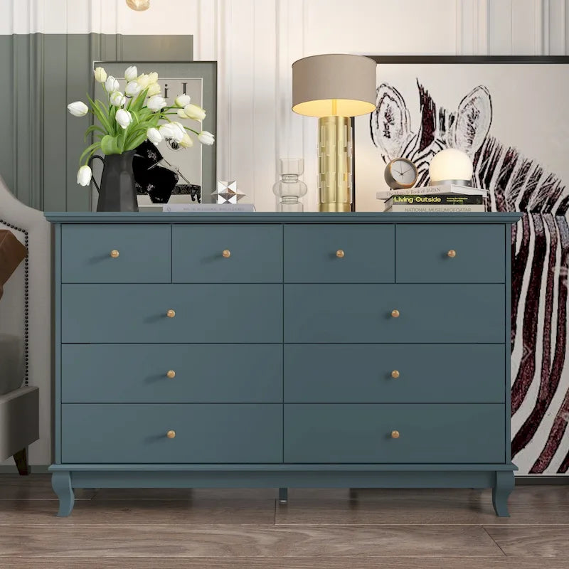 Commode double de 55,1 cm de large avec tiroirs de rangement