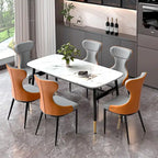 Fauteuils de salle à manger modernes à oreilles, fauteuil d'appoint sans accoudoirs avec dossier capitonné (lot de 2) - Non disponible
