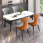 Fauteuils de salle à manger modernes à oreilles, fauteuil d'appoint sans accoudoirs avec dossier capitonné (lot de 2) - Non disponible