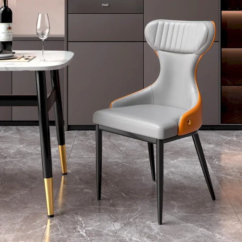 Fauteuils de salle à manger modernes à oreilles, fauteuil d'appoint sans accoudoirs avec dossier capitonné (lot de 2) - Non disponible