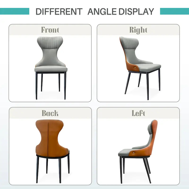 Fauteuils de salle à manger modernes à oreilles, fauteuil d'appoint sans accoudoirs avec dossier capitonné (lot de 2) - Non disponible