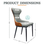 Fauteuils de salle à manger modernes à oreilles, fauteuil d'appoint sans accoudoirs avec dossier capitonné (lot de 2) - Non disponible