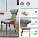 Fauteuils de salle à manger modernes à oreilles, fauteuil d'appoint sans accoudoirs avec dossier capitonné (lot de 2) - Non disponible