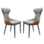 Fauteuils de salle à manger modernes à oreilles, fauteuil d'appoint sans accoudoirs avec dossier capitonné (lot de 2) - Non disponible