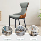 Fauteuils de salle à manger modernes à oreilles, fauteuil d'appoint sans accoudoirs avec dossier capitonné (lot de 2) - Non disponible