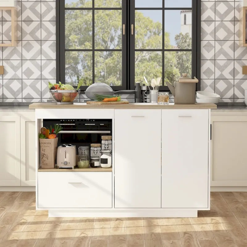 Buffet, îlot de cuisine, meuble de rangement, table extensible, table de bar