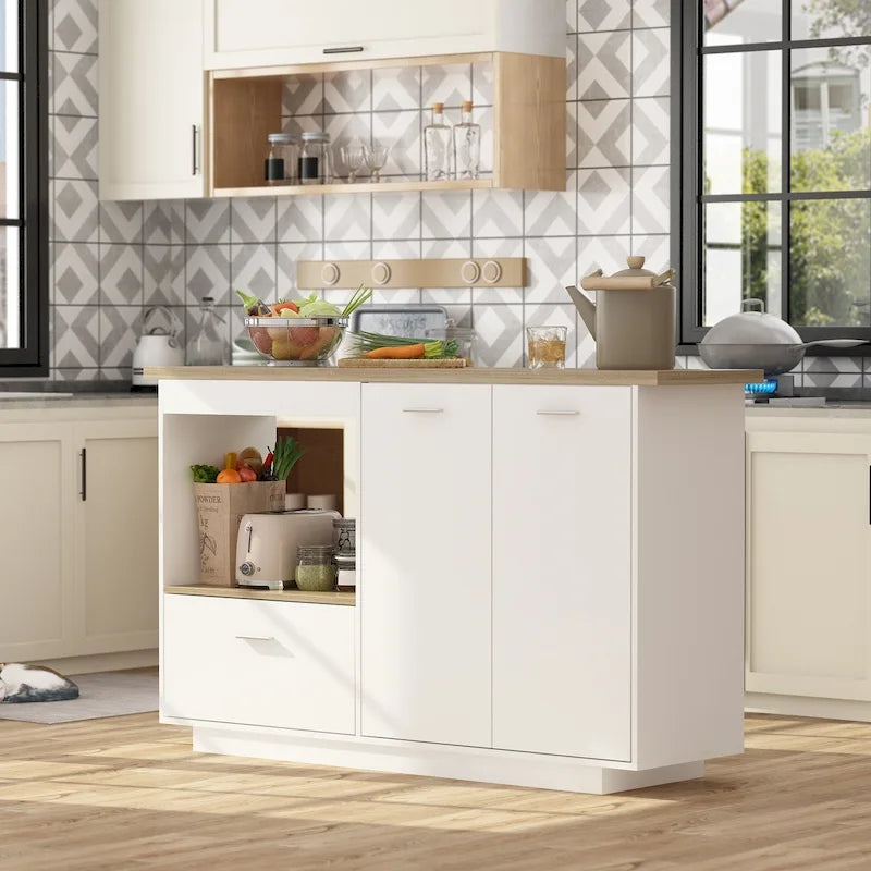 Buffet, îlot de cuisine, meuble de rangement, table extensible, table de bar