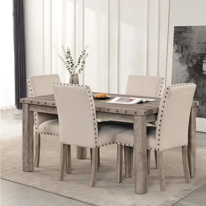Ensemble de salle à manger Morden Fort Farmhouse, table rectangulaire et chaises, 5 pièces
