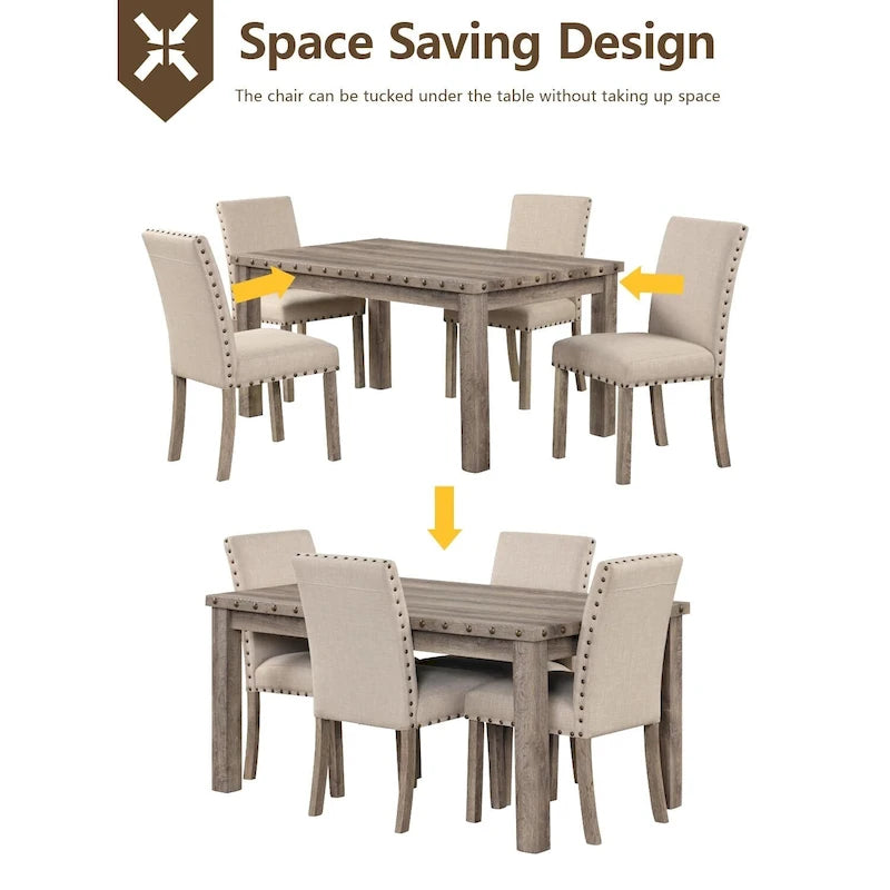 Ensemble de salle à manger Morden Fort Farmhouse, table rectangulaire et chaises, 5 pièces
