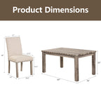 Ensemble de salle à manger Morden Fort Farmhouse, table rectangulaire et chaises, 5 pièces