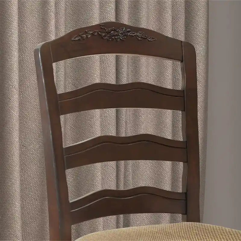Chaises de salle à manger traditionnelles Shak en bois à dossier échelle (ensemble de 2) par Furniture of America