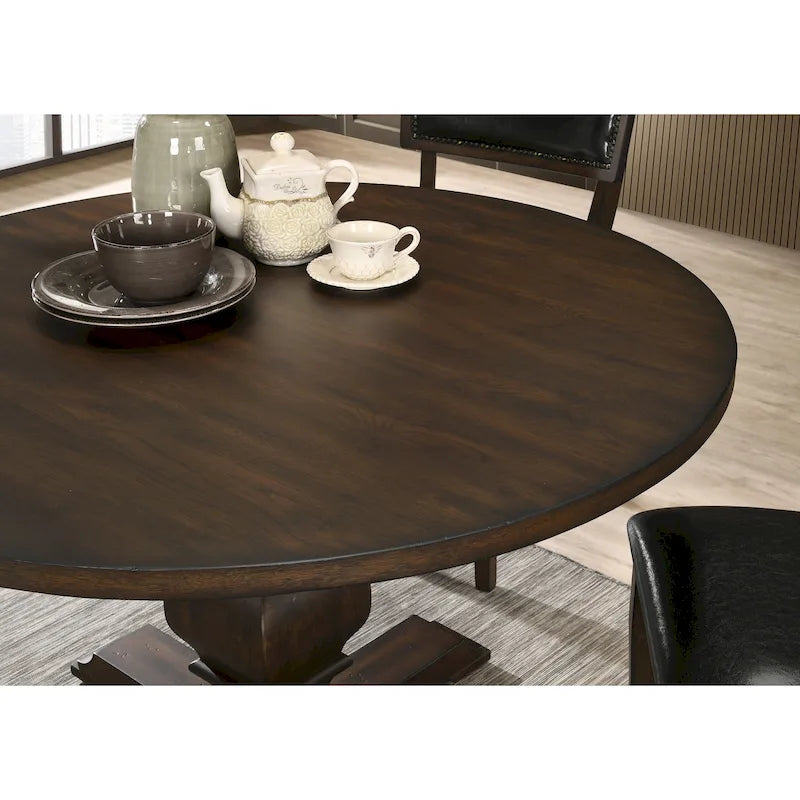 Table de salle à manger ronde à pied central Roundhill Furniture Havre - Non disponible
