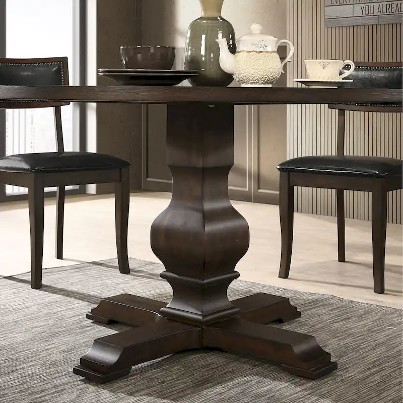 Table de salle à manger ronde à pied central Roundhill Furniture Havre - Non disponible