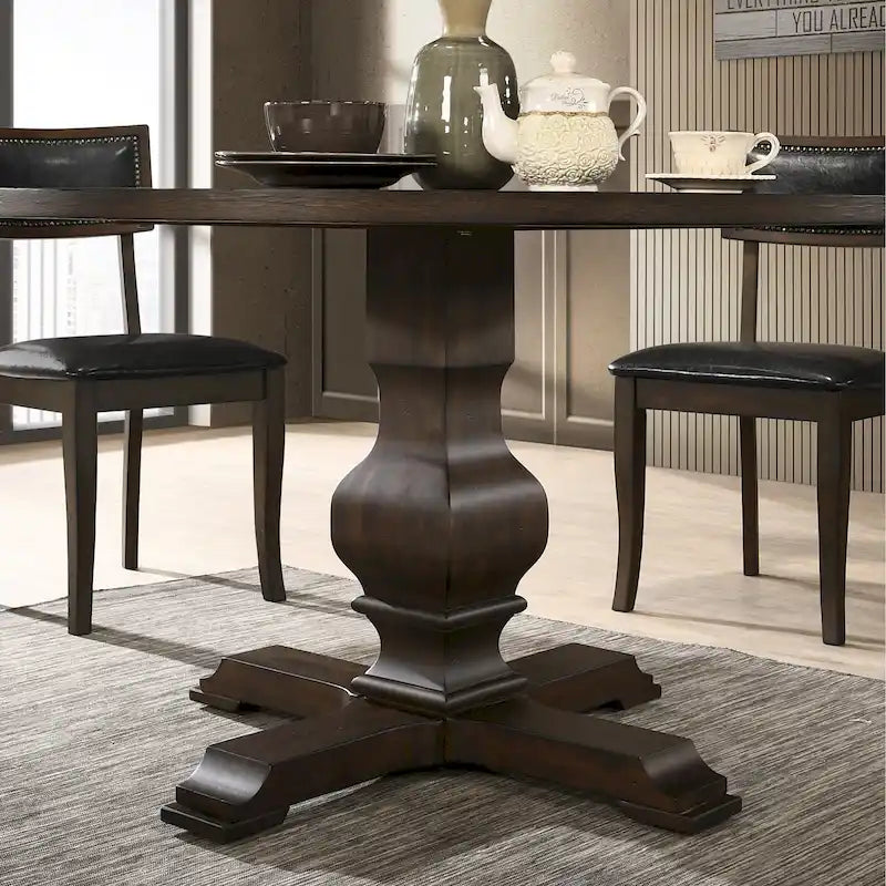 Table de salle à manger ronde à pied central Roundhill Furniture Havre - Non disponible