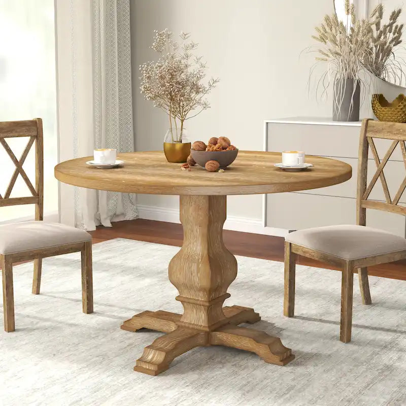 Table de salle à manger ronde à pied central Roundhill Furniture Havre - Non disponible