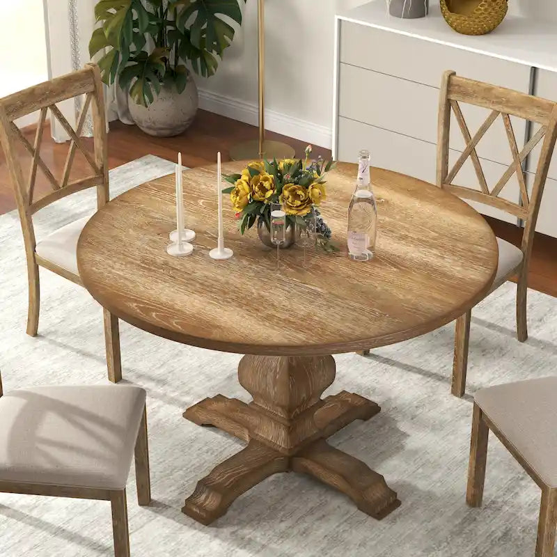 Table de salle à manger ronde à pied central Roundhill Furniture Havre - Non disponible