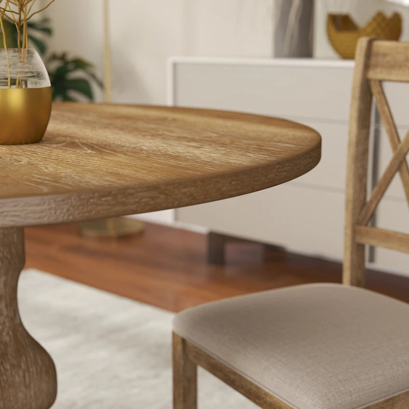 Table de salle à manger ronde à pied central Roundhill Furniture Havre - Non disponible