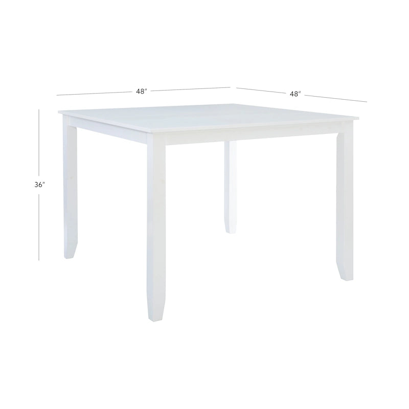 Table de salle à manger carrée Catron blanche à hauteur comptoir