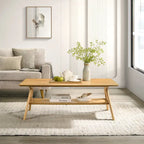 Table basse en bois avec étagère Arona de Roundhill Furniture, style moderne du milieu du siècle