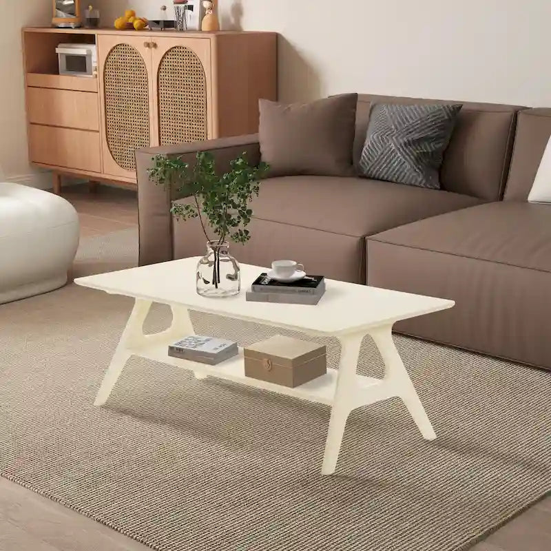 Table basse en bois avec étagère Arona de Roundhill Furniture, style moderne du milieu du siècle