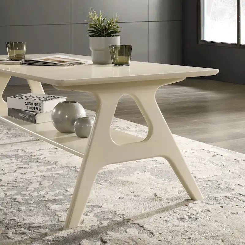 Table basse en bois avec étagère Arona de Roundhill Furniture, style moderne du milieu du siècle
