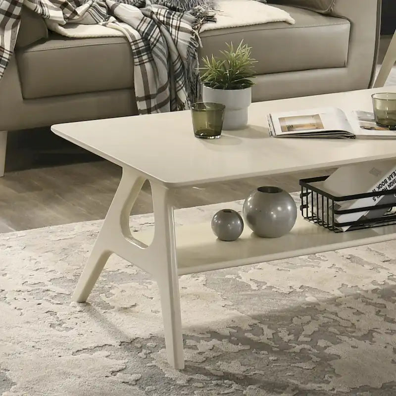 Table basse en bois avec étagère Arona de Roundhill Furniture, style moderne du milieu du siècle