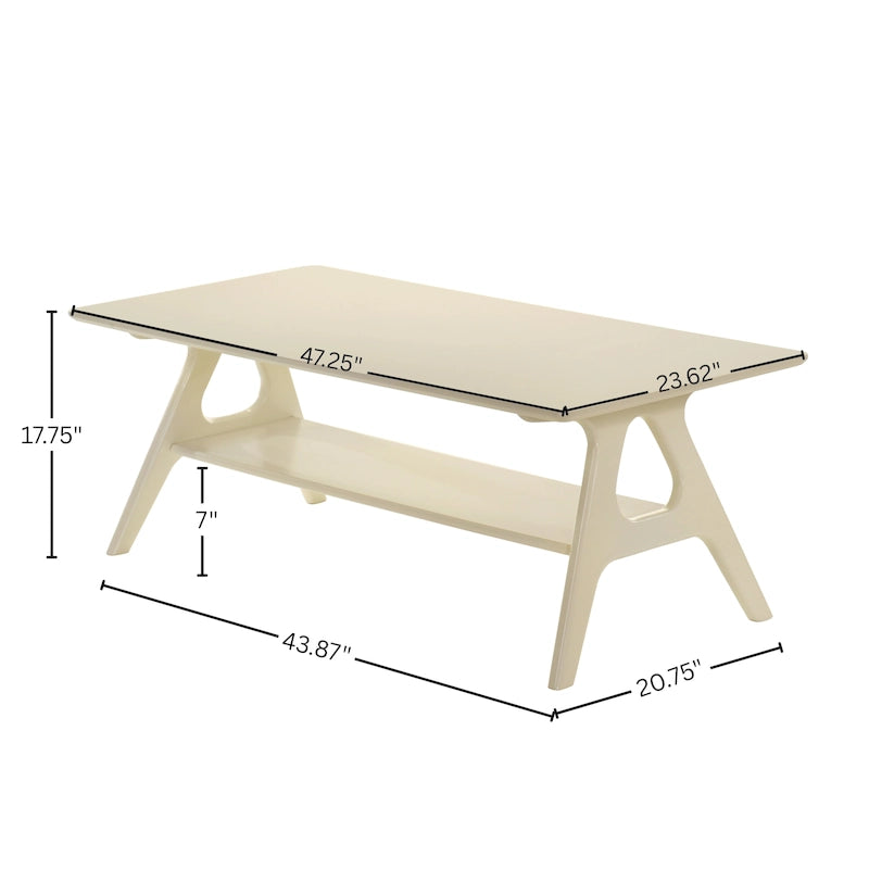 Table basse en bois avec étagère Arona de Roundhill Furniture, style moderne du milieu du siècle